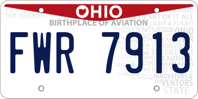 OH license plate FWR7913