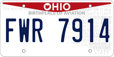 OH license plate FWR7914