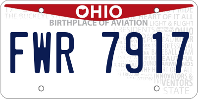 OH license plate FWR7917