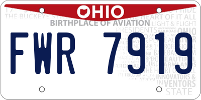 OH license plate FWR7919