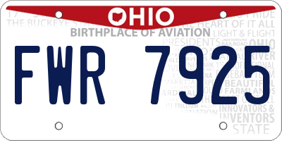 OH license plate FWR7925