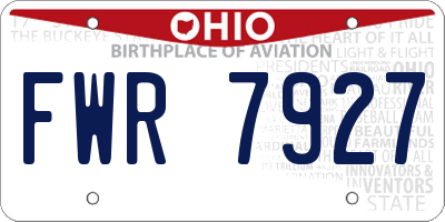 OH license plate FWR7927