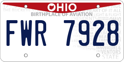 OH license plate FWR7928