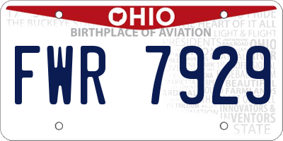 OH license plate FWR7929