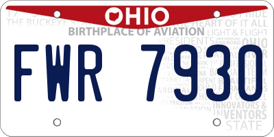 OH license plate FWR7930