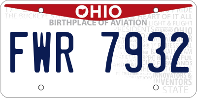 OH license plate FWR7932