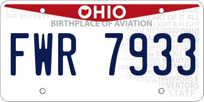OH license plate FWR7933