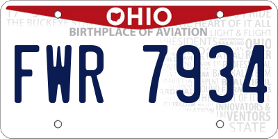 OH license plate FWR7934