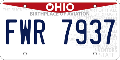 OH license plate FWR7937