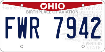OH license plate FWR7942