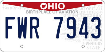 OH license plate FWR7943