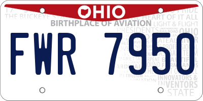 OH license plate FWR7950