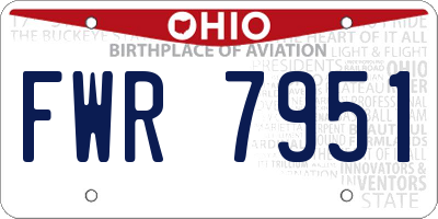 OH license plate FWR7951
