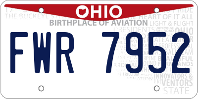 OH license plate FWR7952