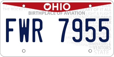OH license plate FWR7955