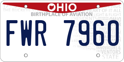 OH license plate FWR7960