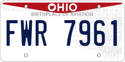 OH license plate FWR7961