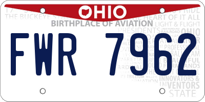 OH license plate FWR7962