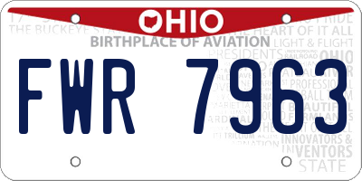 OH license plate FWR7963