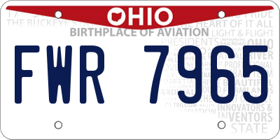 OH license plate FWR7965
