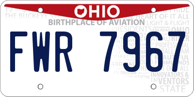 OH license plate FWR7967