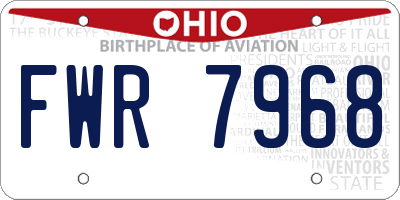 OH license plate FWR7968