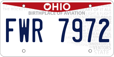 OH license plate FWR7972