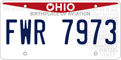 OH license plate FWR7973