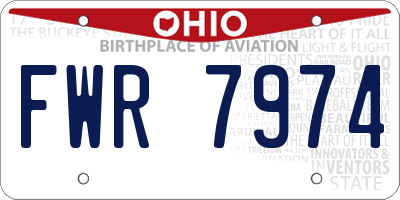 OH license plate FWR7974
