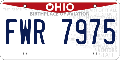 OH license plate FWR7975