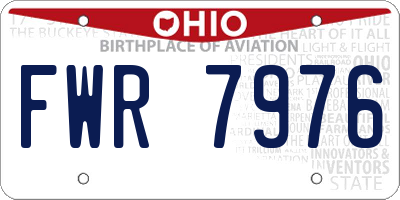 OH license plate FWR7976