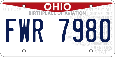 OH license plate FWR7980