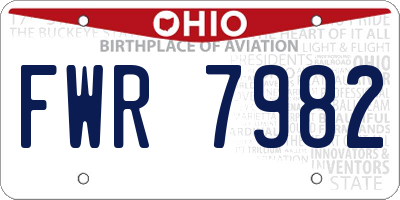 OH license plate FWR7982