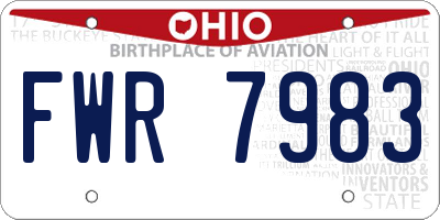 OH license plate FWR7983