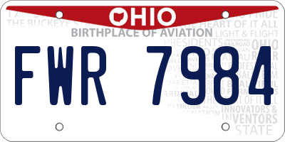OH license plate FWR7984