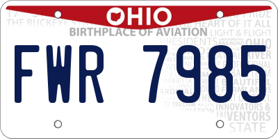 OH license plate FWR7985