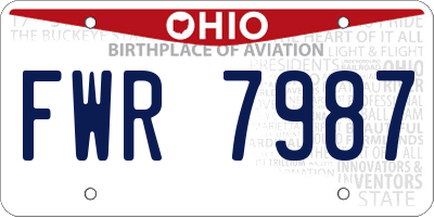 OH license plate FWR7987
