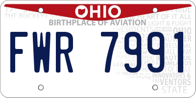 OH license plate FWR7991