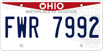 OH license plate FWR7992