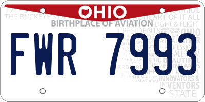 OH license plate FWR7993