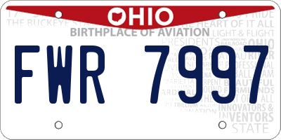 OH license plate FWR7997