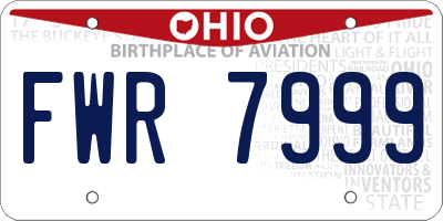 OH license plate FWR7999