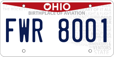 OH license plate FWR8001