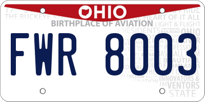 OH license plate FWR8003