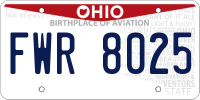 OH license plate FWR8025