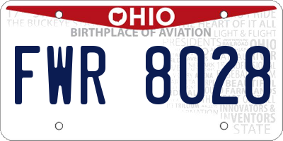 OH license plate FWR8028
