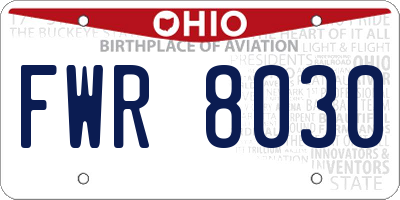OH license plate FWR8030