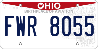 OH license plate FWR8055