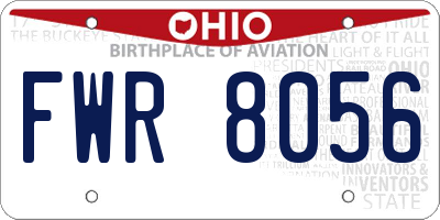 OH license plate FWR8056