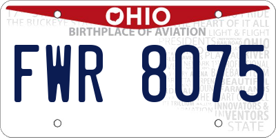 OH license plate FWR8075